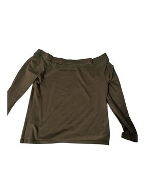 Off-the-Shoulder Long Sleeve Top in black
